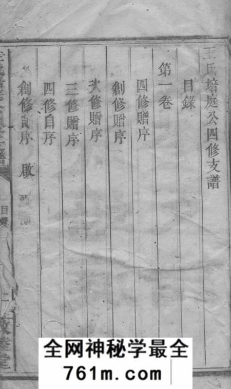 祁阳敦睦堂王氏培庭公四修支谱七卷