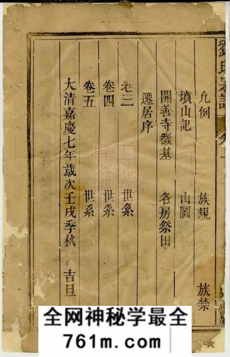 福建武夷山忠贤堂五夫刘氏东族重修閤族宗谱五卷