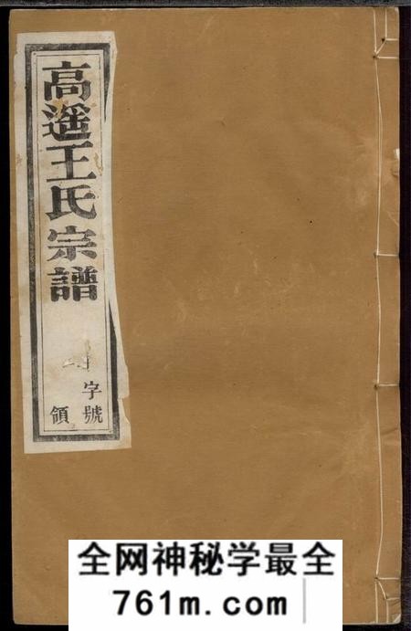 三槐堂高遥王氏宗谱六卷
