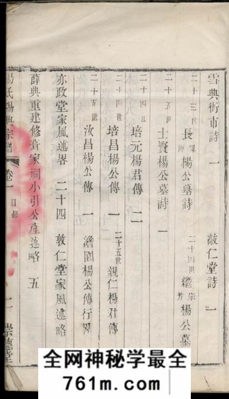 无锡崇德堂杨氏锡典宗谱二卷