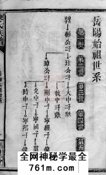 岳阳颖川堂陈氏族谱