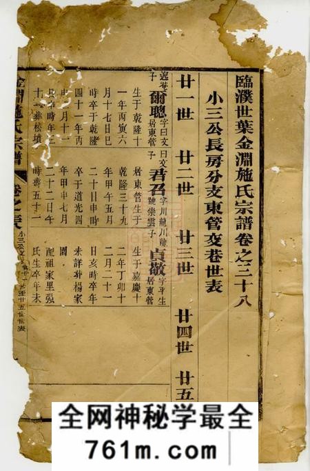 临濮孝思堂临濮世叶金渊施氏宗谱