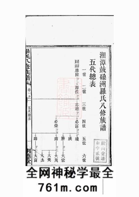 湘潭明德堂湘潭鼓磉洲罗氏八修族谱