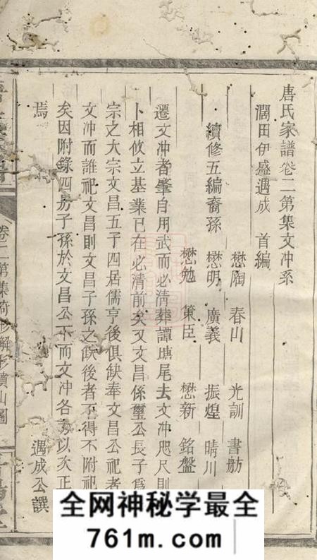 巴陵晋阳堂唐氏家谱