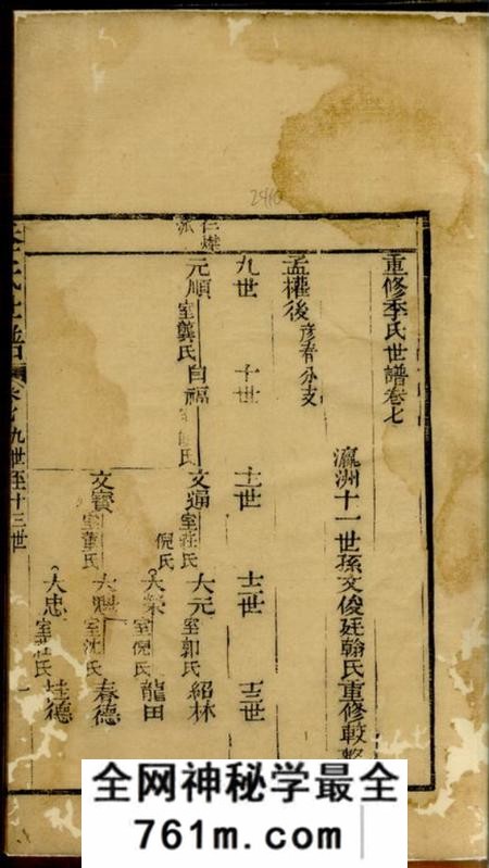 崇明重修季氏世谱