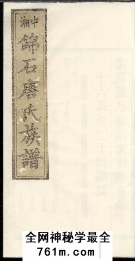 湘潭九成堂中湘锦石唐氏四修族谱