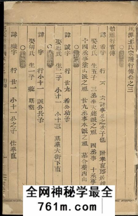 馀庆堂槐潭王氏宗谱