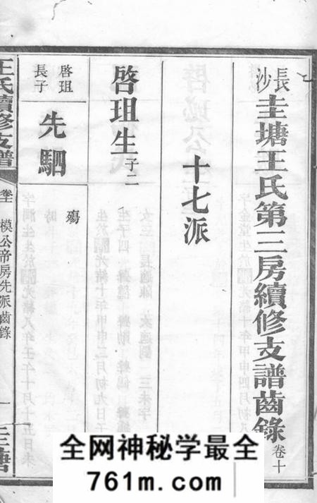 长沙长沙圭塘王氏第三房续修支谱