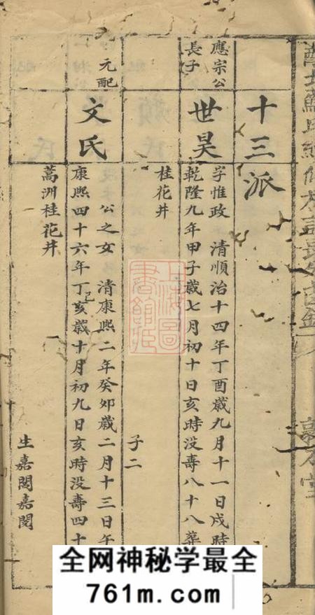 湖南醴陵式眉堂醴北苏氏续修族谱畏分齿录不分卷