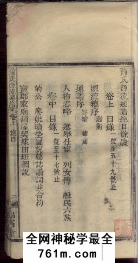 湖南邵阳昂宿堂萧氏源流通谱