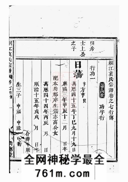 桐庐润德堂桐江袁氏宗谱