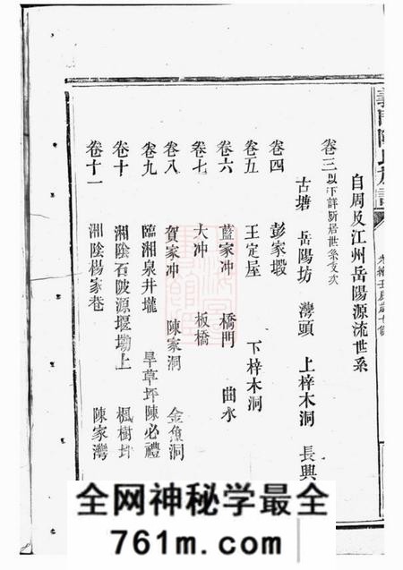岳阳颖川堂义门陈氏族谱二十四卷