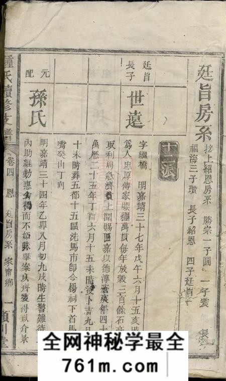 宁乡颍川堂沩宁钟氏支谱