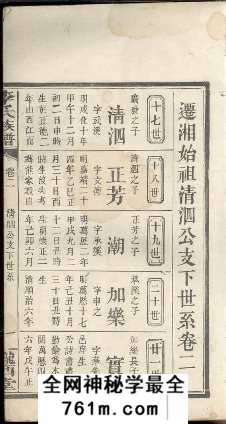 湘阴陇西堂李氏族谱