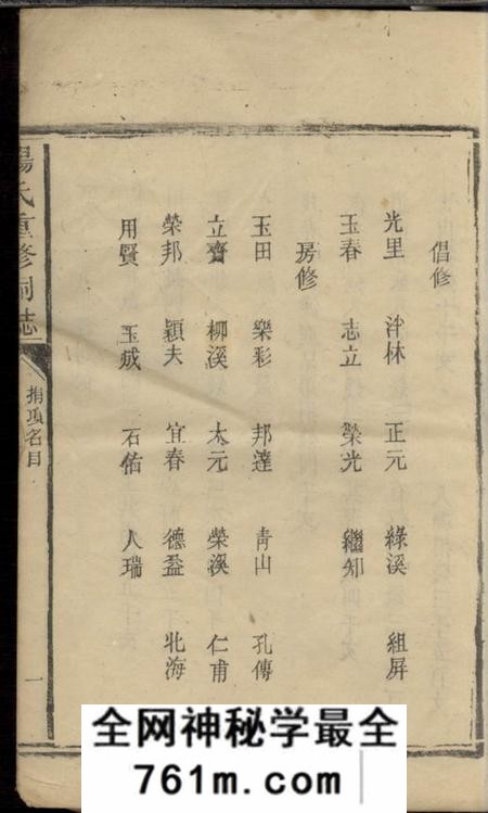 宁乡杨氏重修祠志一卷
