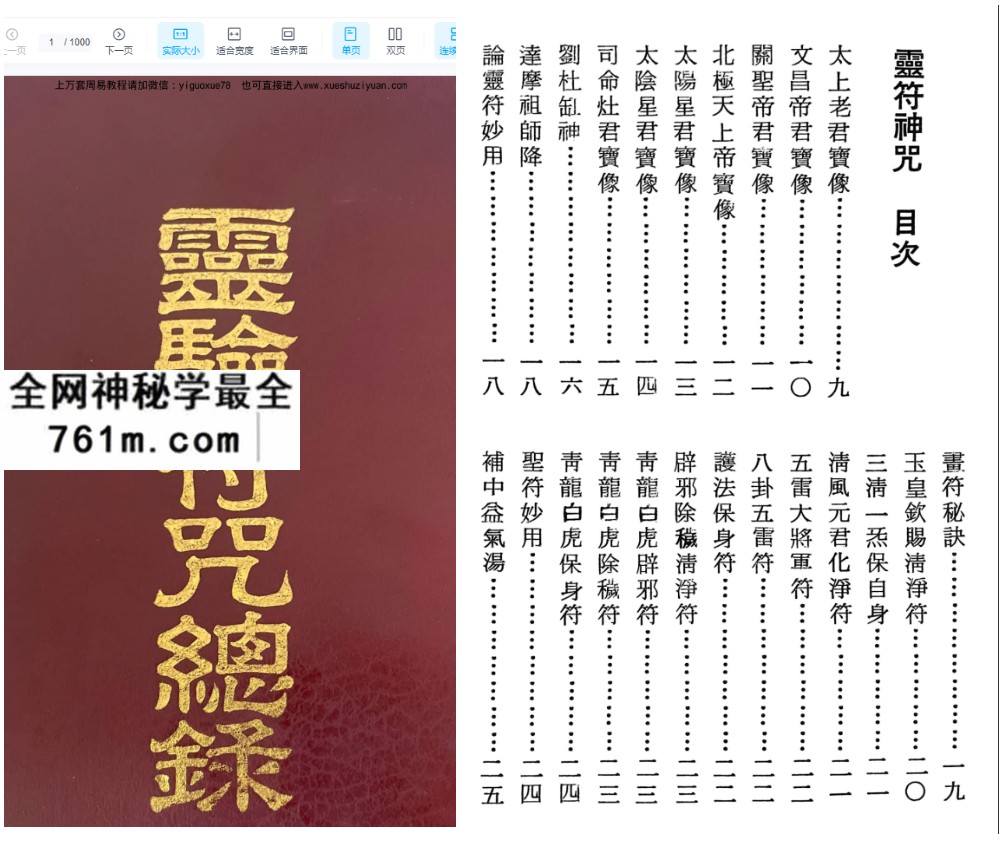 草芦主人《灵验符咒总录》1090页