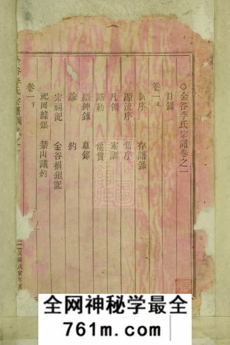 浙江缙云金谷李氏宗谱六卷