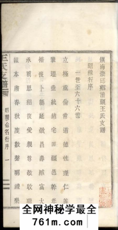 镇海馀德堂镇海崇邱乡漕头王氏支谱不分卷