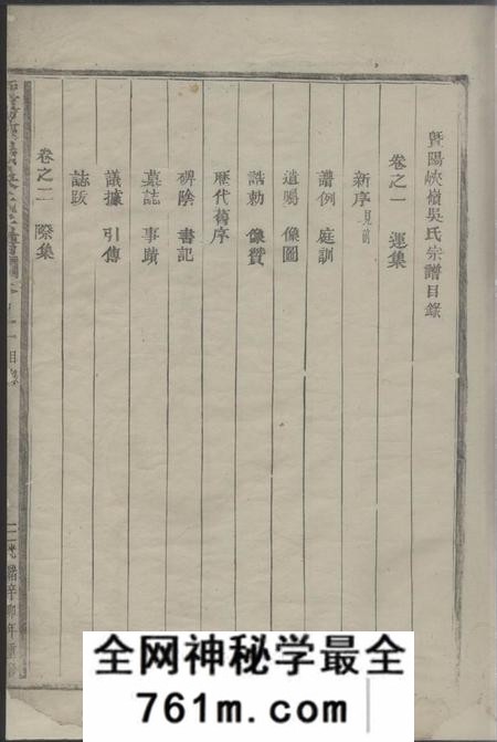 暨阳暨阳峡岭吴氏宗谱十卷
