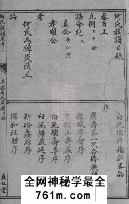 湖南庐江堂何氏族谱