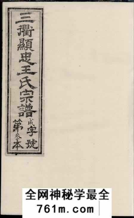 衢州三衢瑯琊王氏宗谱
