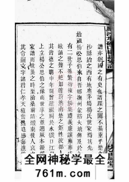 长沙宏农堂杨氏东大房下半谱