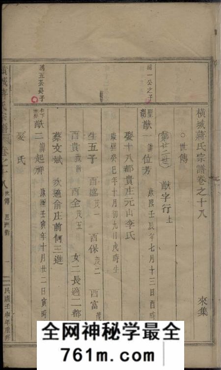 东阳横城蒋氏宗谱
