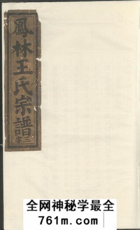 义乌凤林王氏宗谱