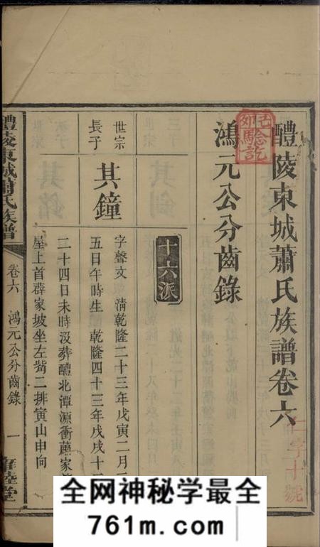 醴陵雍睦堂醴陵东城萧氏族谱