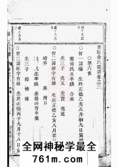 东阳东阳金氏宗谱