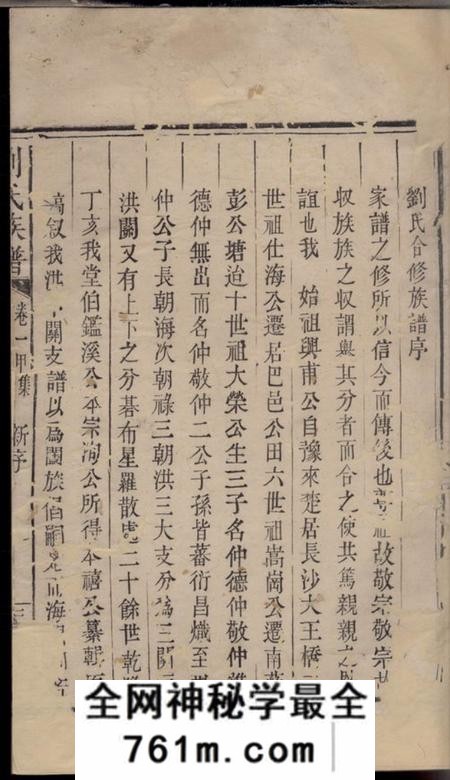巴陵振藻堂刘氏族谱