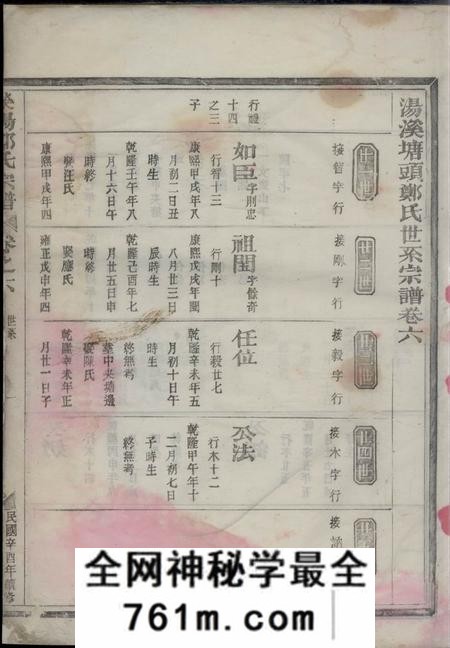汤溪汤溪塘头郑氏宗谱