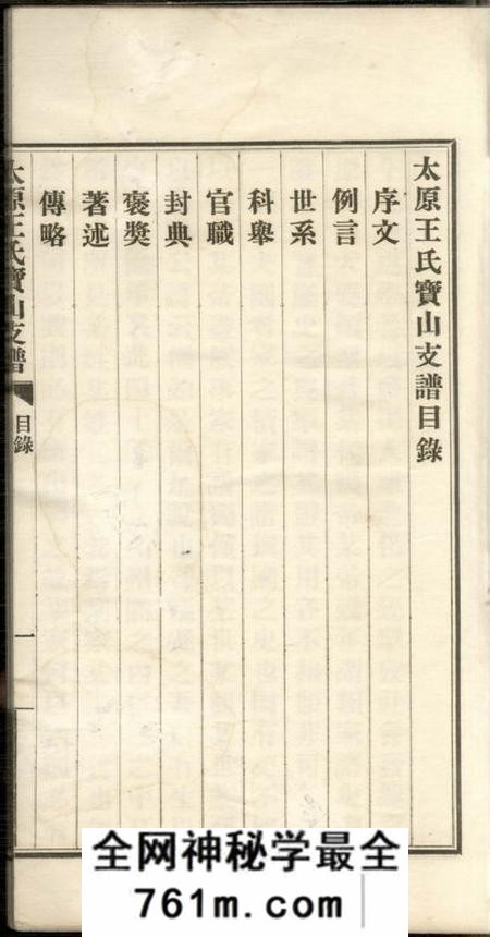 太原王氏宝山支谱不分卷