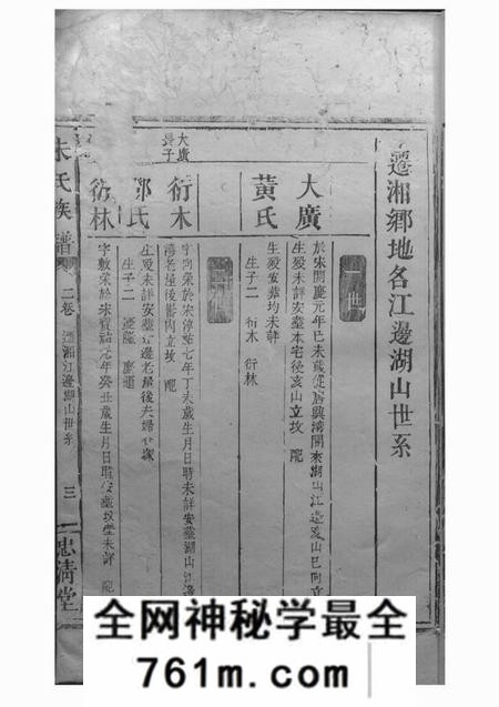 湘潭等忠清堂朱氏族谱