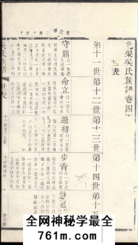 宜兴北渠吴氏族谱