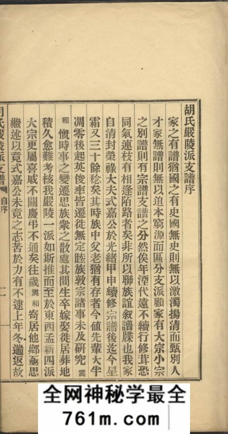 建德胡氏严陵派支谱不分卷