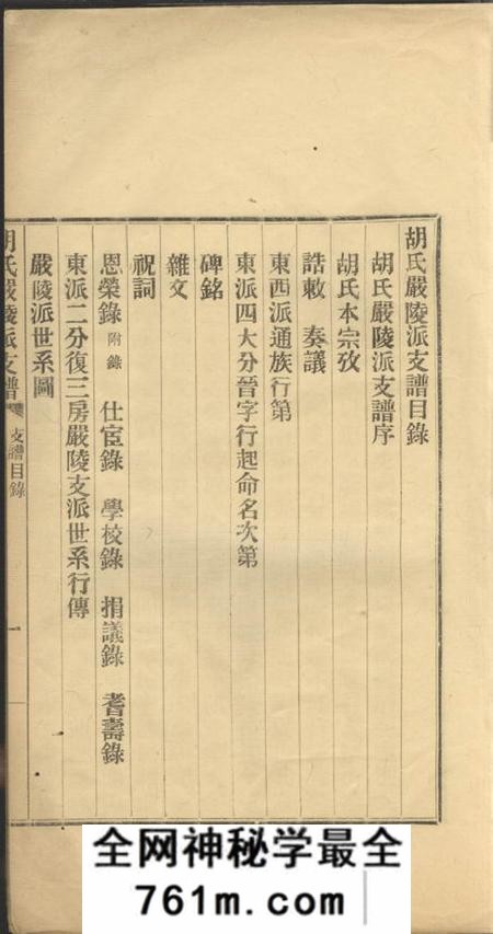 建德胡氏严陵派支谱不分卷