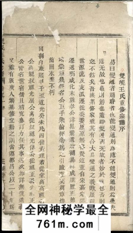 婺州双岘王氏宗谱十卷