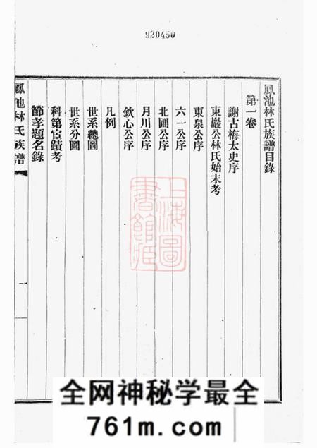 闽县凤池林氏族谱四卷