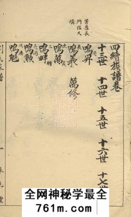 河南奉先堂刘氏家谱