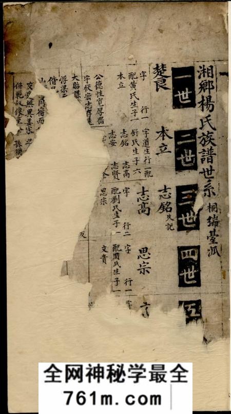 湘乡湘乡杨氏族谱不分卷