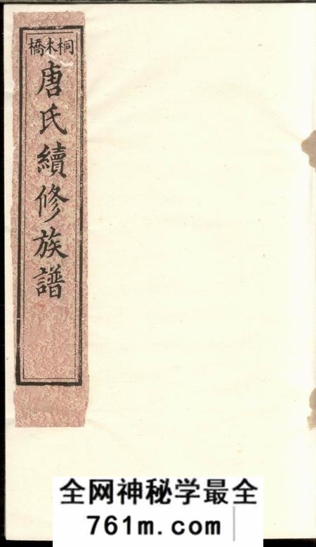 桐圭堂桐木桥唐氏续修族谱