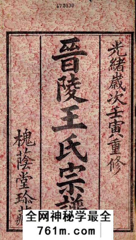 晋陵槐荫堂晋陵王氏宗谱二十八卷