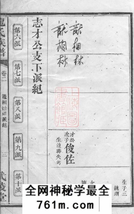 湘阴武陵堂龙氏族谱