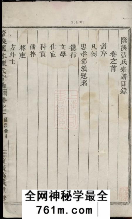 浦阳隆溪丽水张氏宗谱五卷首一卷