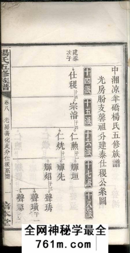 湘潭培本堂中湘凉伞桥杨氏五修族谱