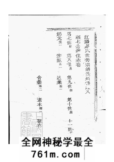 浙江江山江阳郑氏世美宗谱