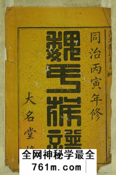 江西萍乡大名堂萍北魏氏族谱
