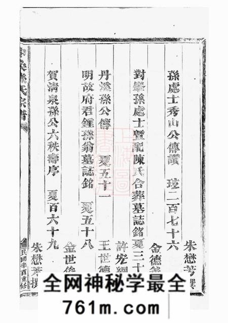 金华金华中柔孙氏重修宗谱十八卷首二卷