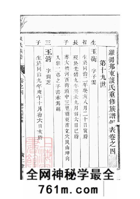 江苏扬州广仁堂维扬邗东谈氏重修族谱